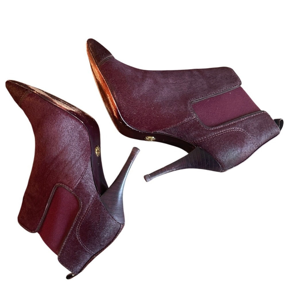 Tory Burch Dorset 85mm Borscht Suede Chelsea Stiletto Booties Size 8 - Picture 9 of 10